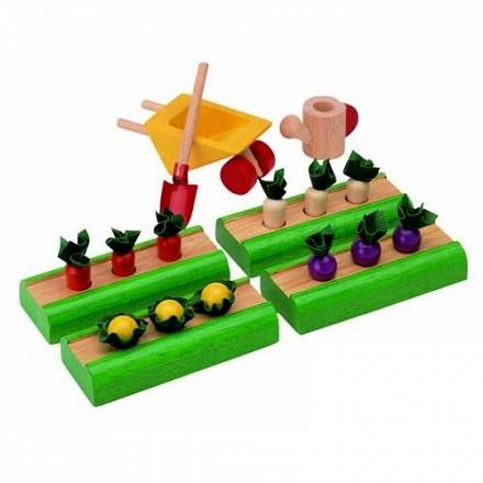 Игровой набор из дерева - Овощные грядки 